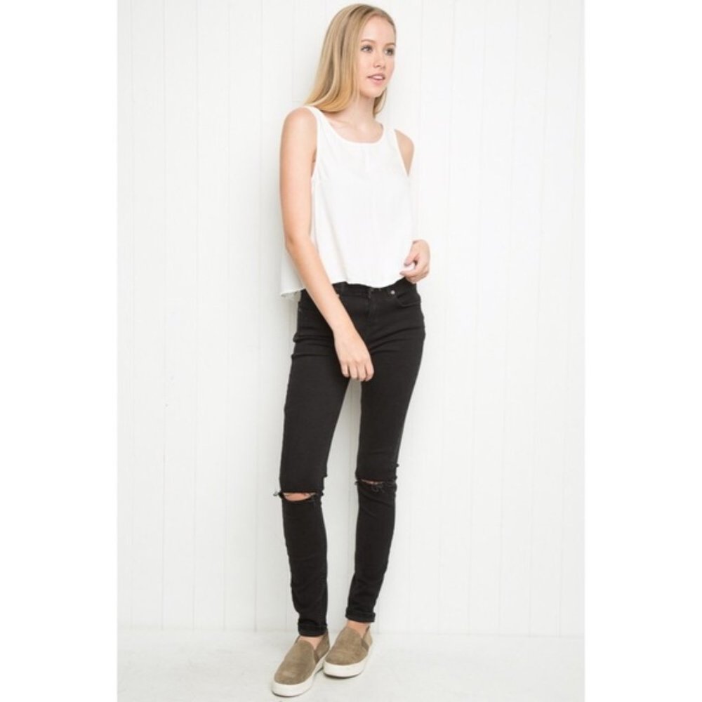 brandy melville black ripped skinny jeans
